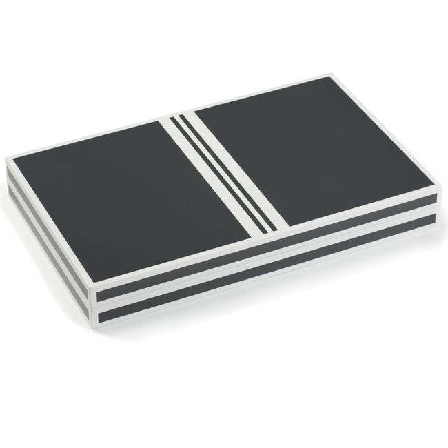 Lacquer Backgammon Set, Grey and White