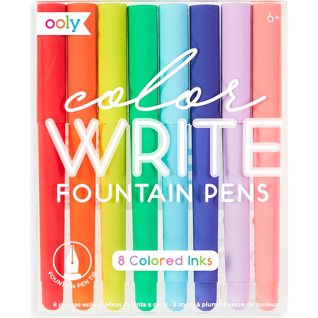 Color Write Fountain Pens, Set of 8