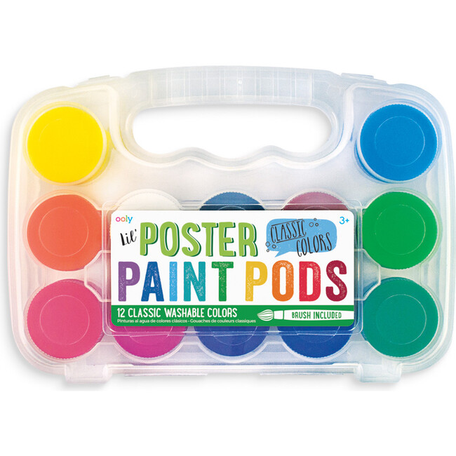 Lil' Poster Paint Pods & Brush, Classic Colors