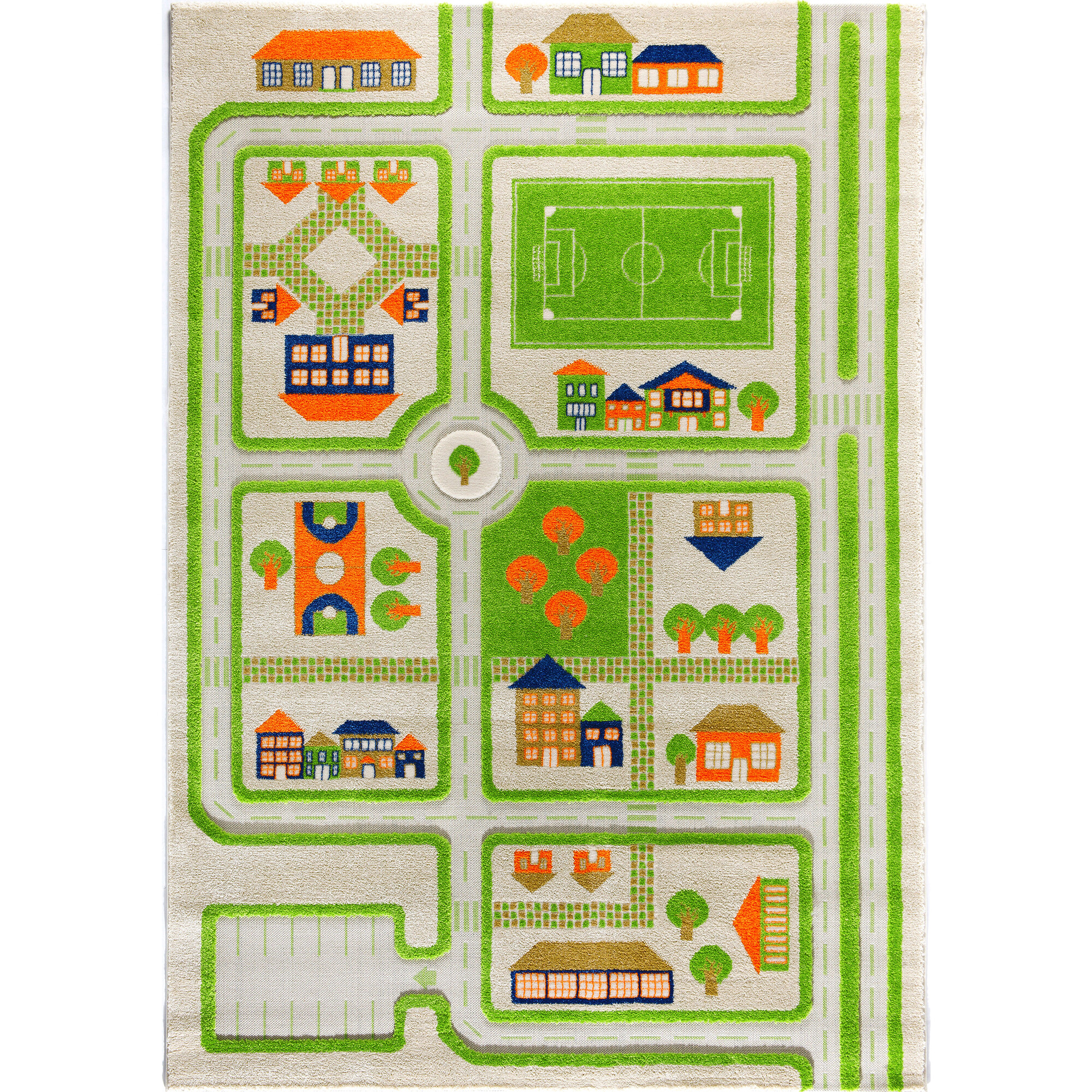 Traffic 3-D Activity Mat, Green XL - Transportation - 1