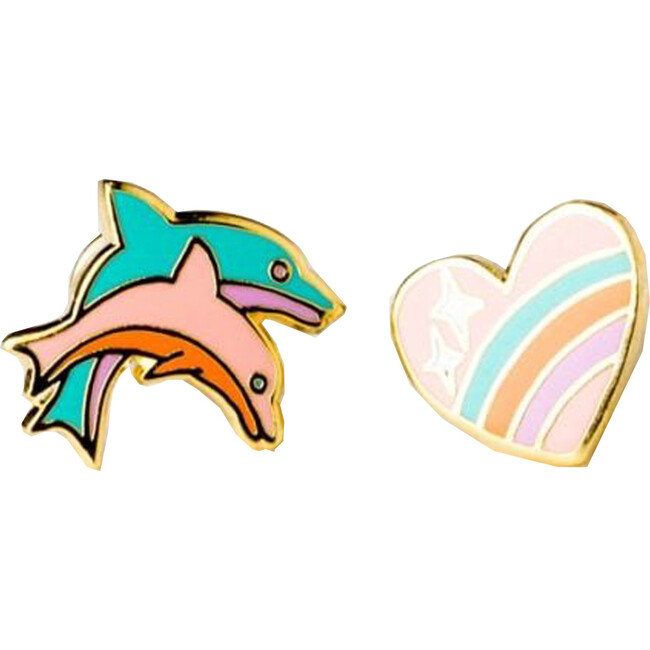 Heart + Dolphin Earrings
