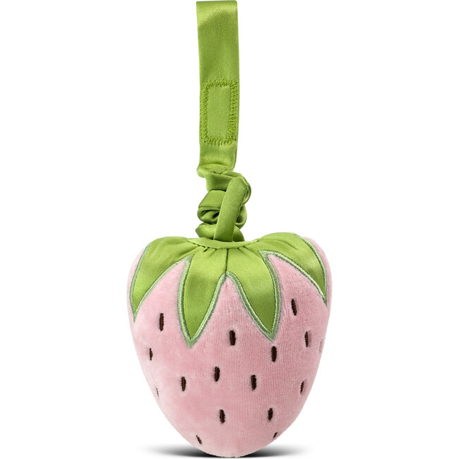 Organic Cotton Fruit & Veggie Stroller Toy, Strawberry - Rattles - 1
