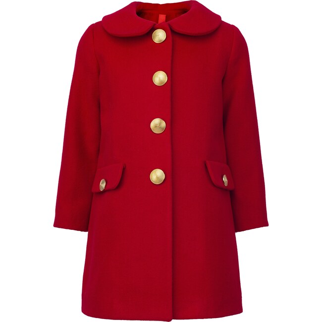 Wool Coat, Red - Wool Coats - 1