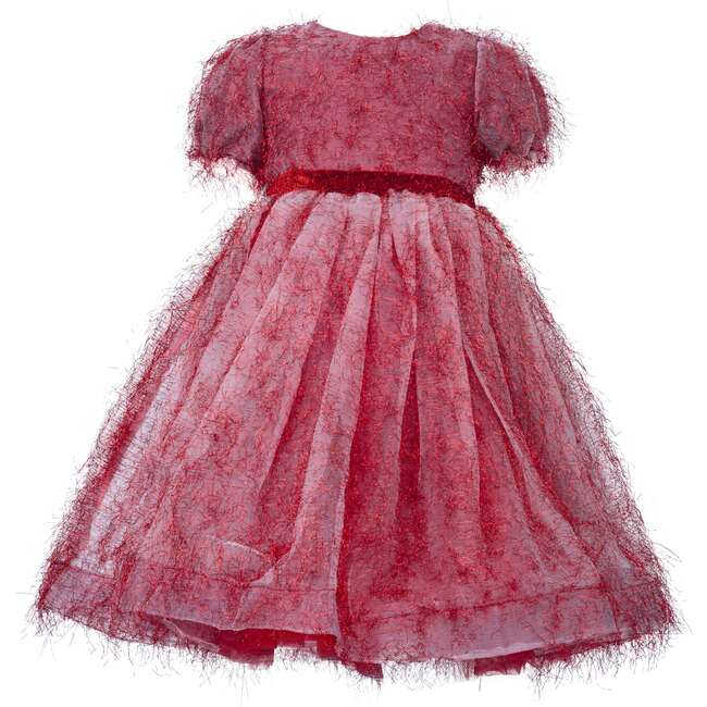 Festive Eyelash Midi Dress, Red - Dresses - 1