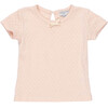Baby Kai Short Sleeve Tee, Dusty Pink Pointelle - Tees - 1 - thumbnail