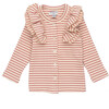 Baby Priya Cardigan, Natural & Deep Dusty Rose - Cardigans - 1 - thumbnail
