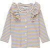 Baby Priya Cardigan, Blue & Natural Stripe - Cardigans - 1 - thumbnail