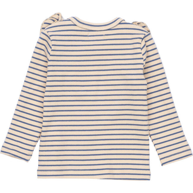 Baby Priya Cardigan, Blue & Natural Stripe - Cardigans - 2