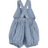 Baby Miki Overall Romper, Blue Check - Overalls - 2 - thumbnail