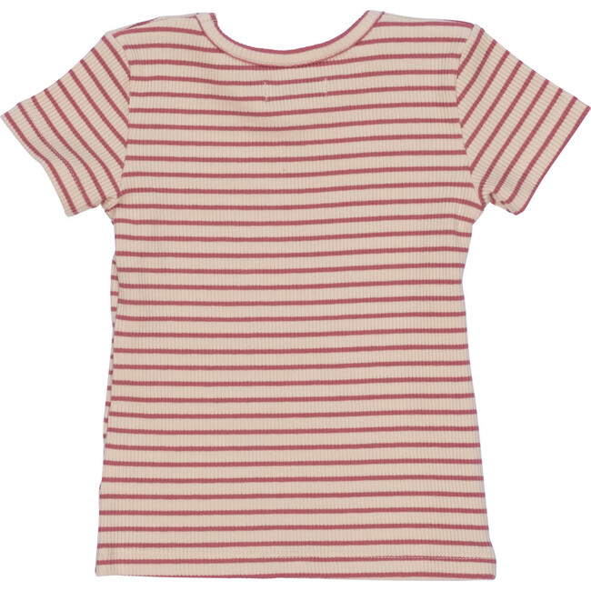 Baby Kai Short Sleeve Tee, Pink & Natural Stripe - Tees - 2