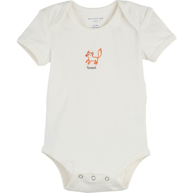 Baby Animal 5 Piece Bodysuit Set, White - Onesies - 4