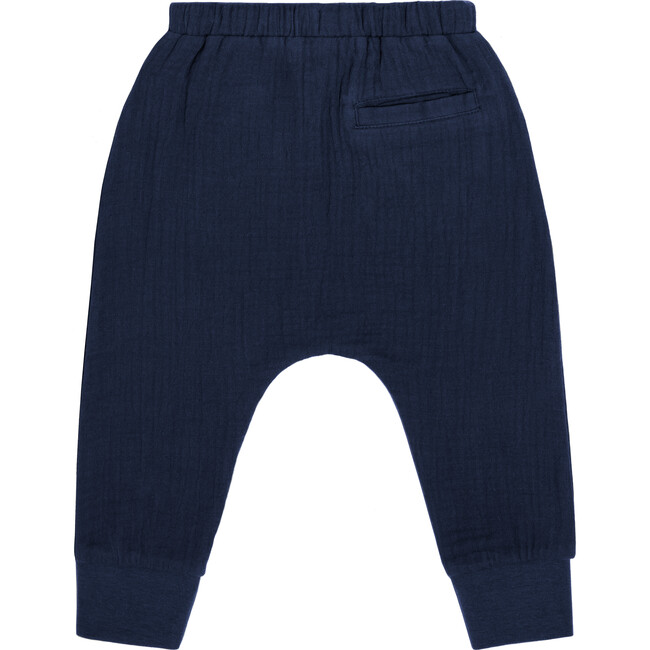 Mattie Jogger Pant, Navy Cotton Muslin - Pants - 2