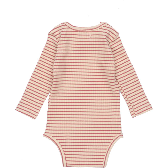 Baby Reagan Long Sleeve Bodysuit, Pink & Natural Stripe