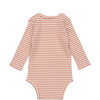 Baby Reagan Long Sleeve Bodysuit, Pink & Natural Stripe - Onesies - 2