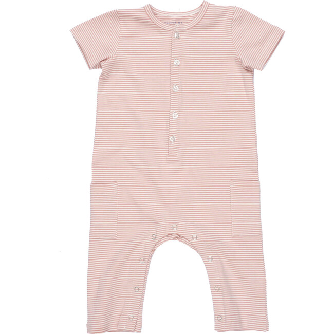 Baby Wilson Coverall, Pink Stripe - Rompers - 1 - zoom