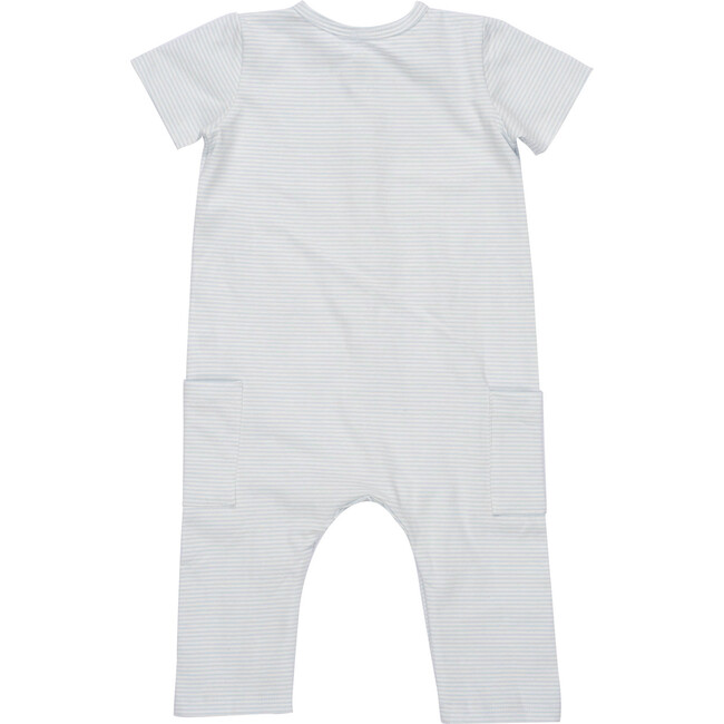 Baby Wilson Coverall, Light Blue Stripe - Rompers - 2