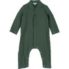 Baby Tristan Muslin Coverall, Dark Sage - Onesies - 1 - thumbnail