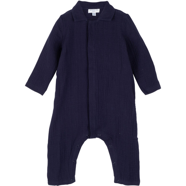 Baby Tristan Muslin Coverall, Navy