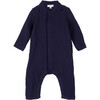 Baby Tristan Muslin Coverall, Navy - Onesies - 1 - thumbnail