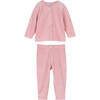 Baby Sky Velour Set, Light Pink - Mixed Apparel Set - 1 - thumbnail