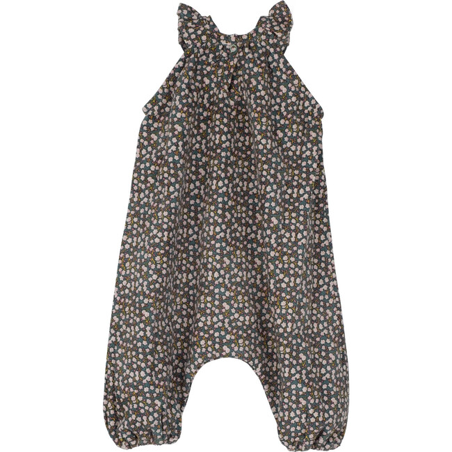 Baby Willow Jumpsuit, Pink & Teal Flowers - Onesies - 2
