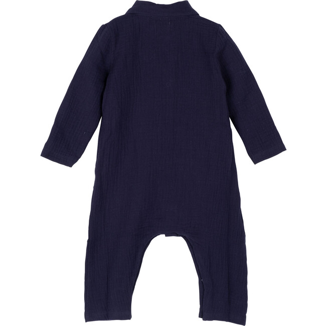 Baby Tristan Muslin Coverall, Navy