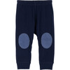 Baby Shia Legging with Knee Patch, Navy - Pants - 1 - thumbnail