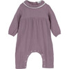 Baby Nia Ruffle Neck Coverall, Dusty Purple - Onesies - 1 - thumbnail