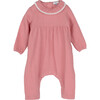 Baby Nia Ruffle Neck Coverall, Dusty Pink - Onesies - 1 - thumbnail