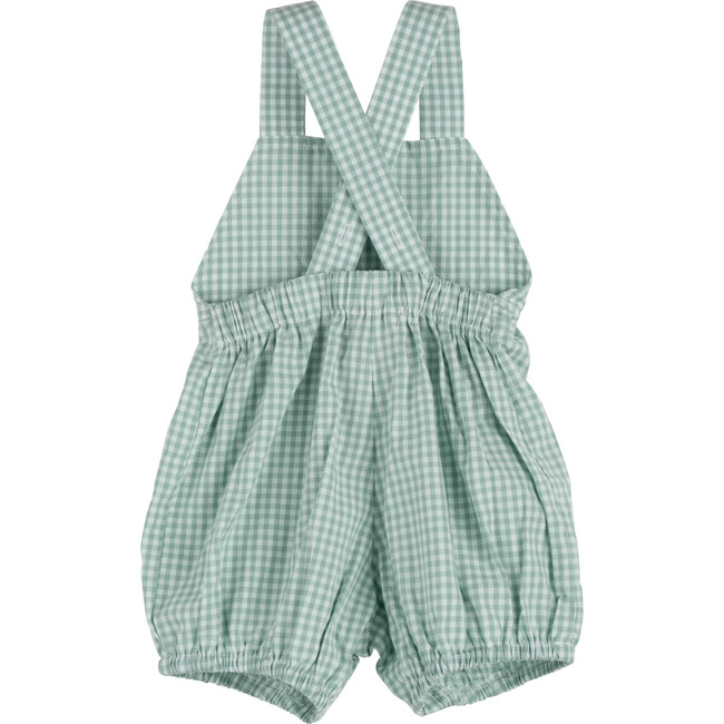 Baby Miki Overall Romper, Mini Sage Gingham