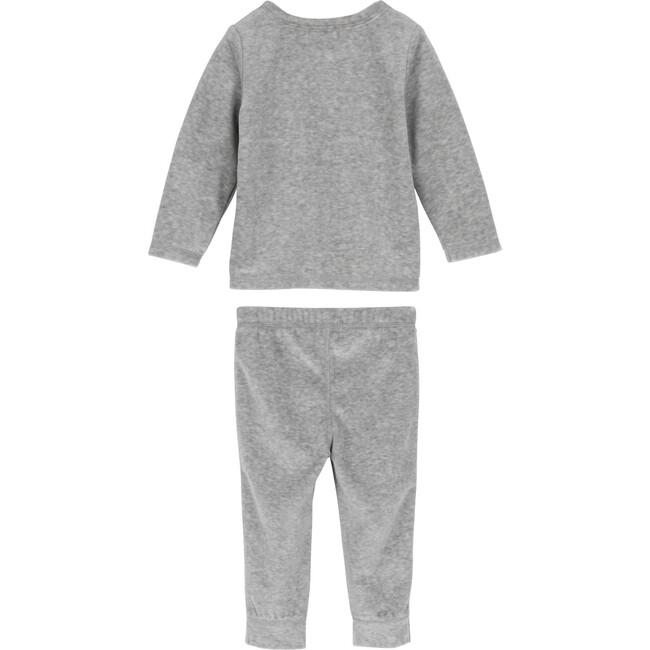 Baby Sky Velour Set, Grey - Mixed Apparel Set - 2