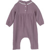 Baby Nia Ruffle Neck Coverall, Dusty Purple - Onesies - 2