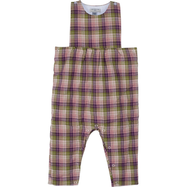 Baby London Coverall, Green & Purple Plaid - Onesies - 1