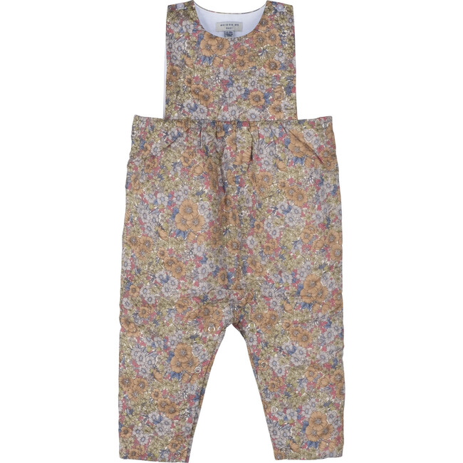 Baby London Coverall, Sage & Brown Floral - Onesies - 1