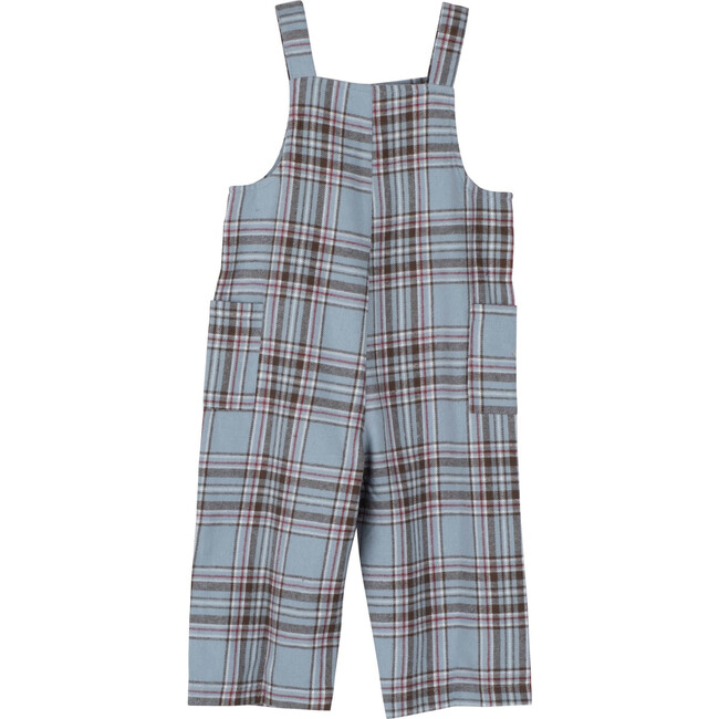 Baby Mattias Overall, Pale Blue Plaid - Overalls - 2