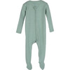 Baby Sawyer Zip Footie Pajama, Sage Stripe - Onesies - 1 - thumbnail