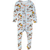 Baby Sawyer Holiday Zip Footie Pajama, Winter Mushroom Village - Pajamas - 1 - thumbnail
