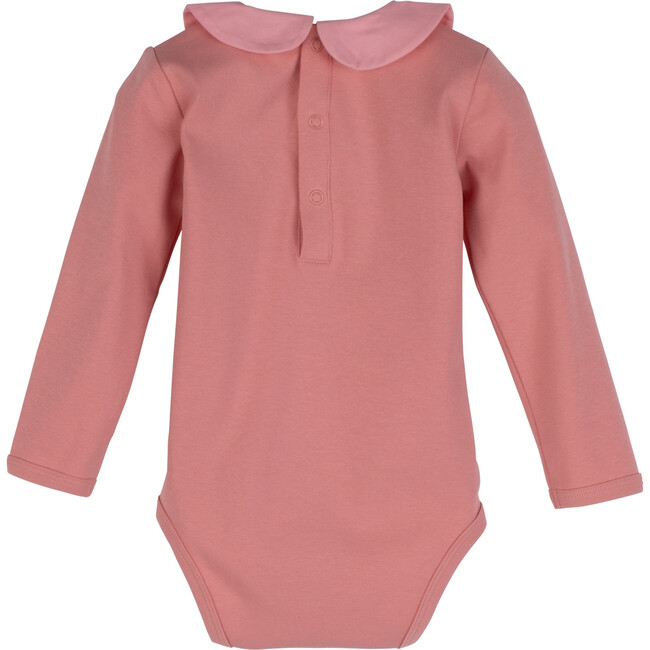 Baby Remy Long Sleeve Collar Bodysuit, Pink with Light Pink Collar