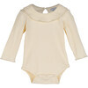 Baby Elsie Ruffle Neck Bodysuit, Cream - Onesies - 1 - thumbnail