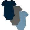 Baby Perry Short Sleeve Bodysuit Trio, Blue & Green Multi - Onesies - 2 - thumbnail