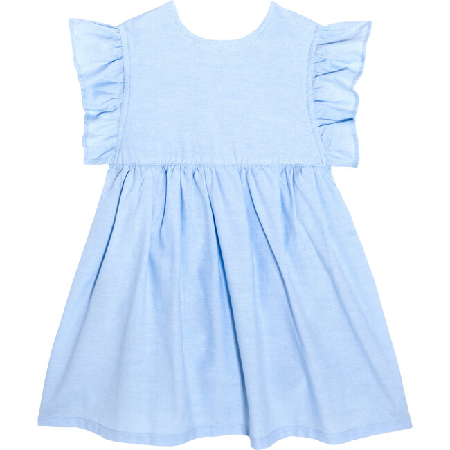 Louise Ruffle Baby Dress, Chambray - Play Dresses - 1