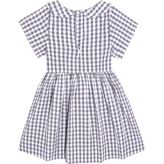 Eloise Baby Dress, Grey Gingham - Play Dresses - 2
