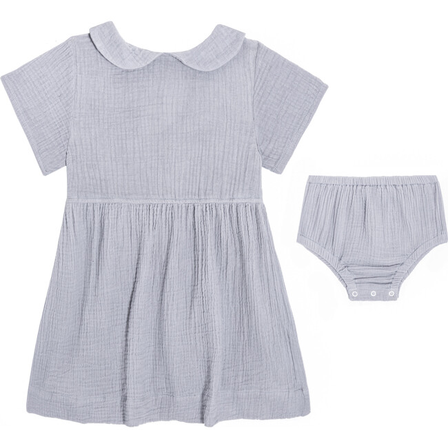 Eloise Baby Dress, Dusty Blue Muslin - Play Dresses - 3