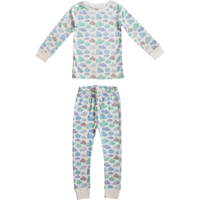 Classic Pima Pajama Set, Clouds - Pajamas - 1 - zoom