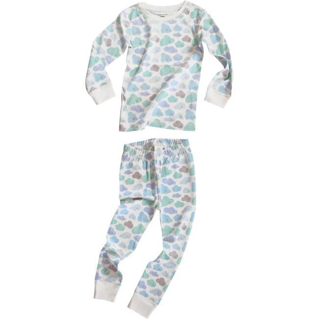 Classic Pima Pajama Set, Clouds - Pajamas - 4