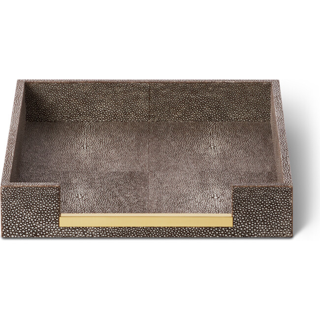 Shagreen Paper Tray, Chocolate