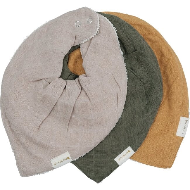 Bandana Bib 3-Pack, Olive Garden