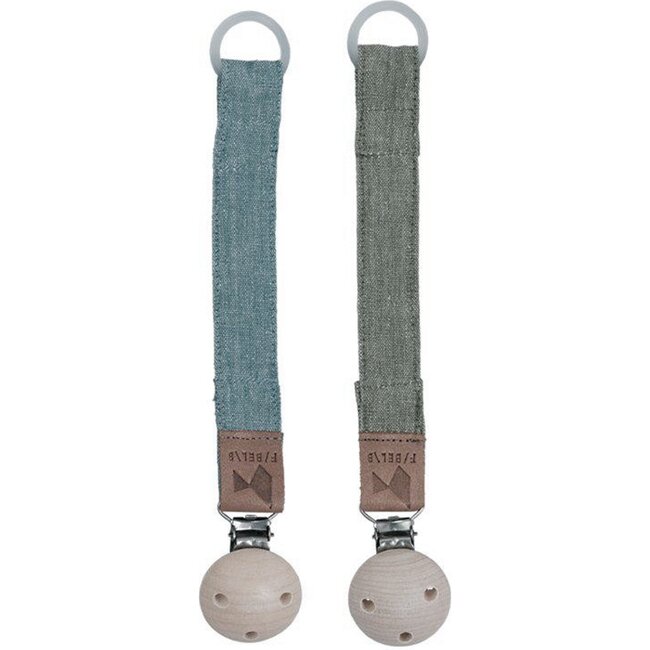 Pacifier Clip 2-Pack, Spruce & Olive
