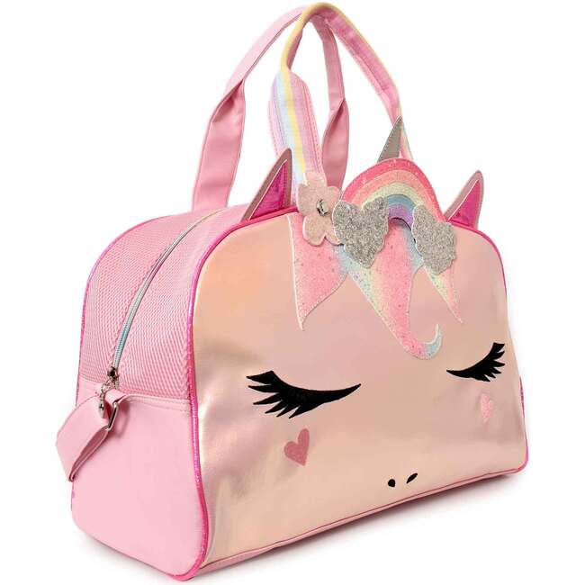Miss Gwen Rainbow Crown Metallic Duffle Bag, Pink - Bags - 2