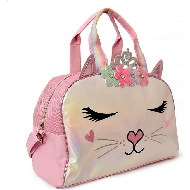 Miss Bella Flower Crown Metallic Duffle Bag, Pink - Bags - 2